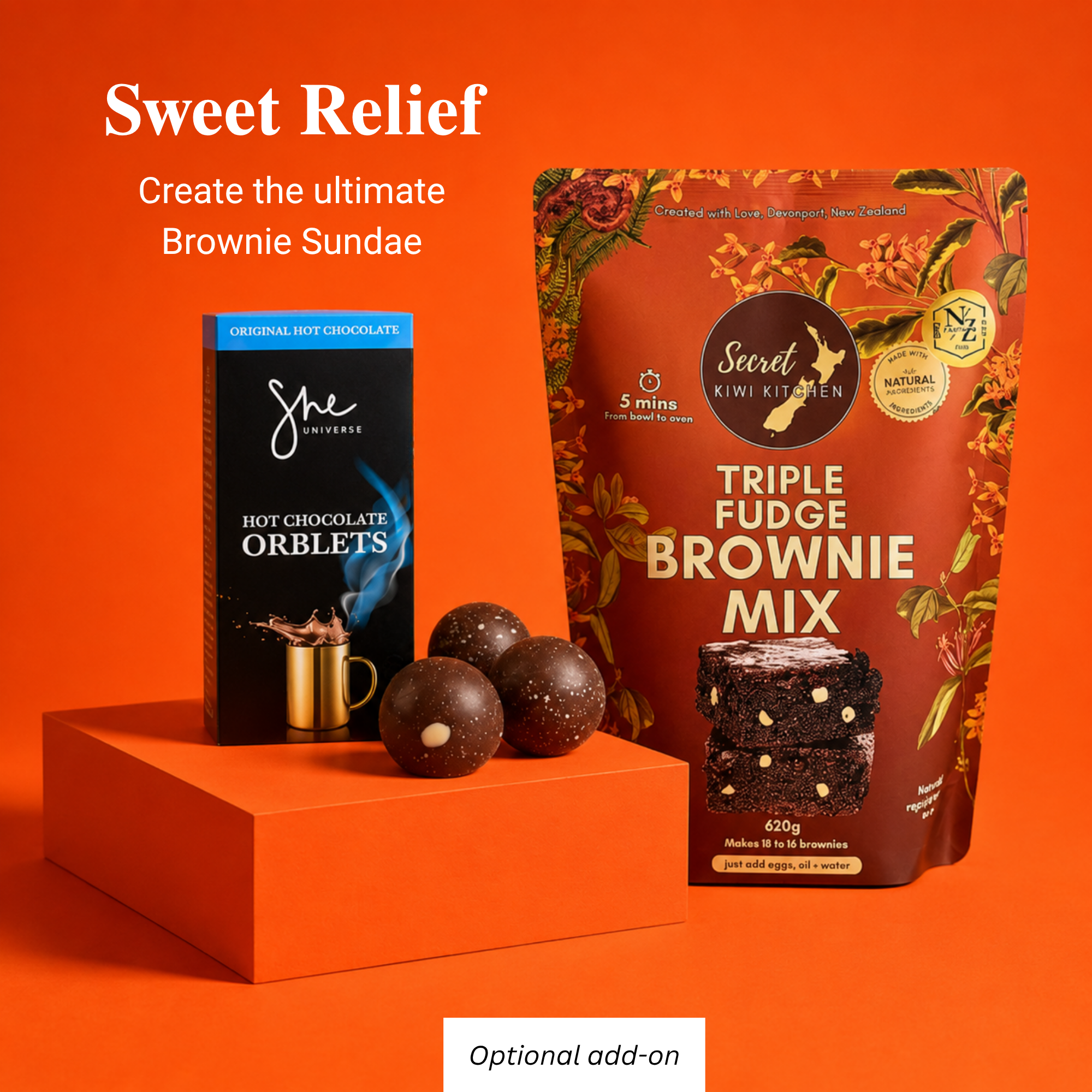 Spicy After Dark sweet relief brownie and chocolate add-on